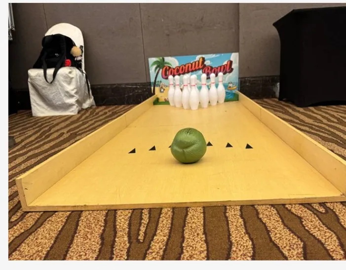 Coconut Bowling carnival game by BounceParkSG