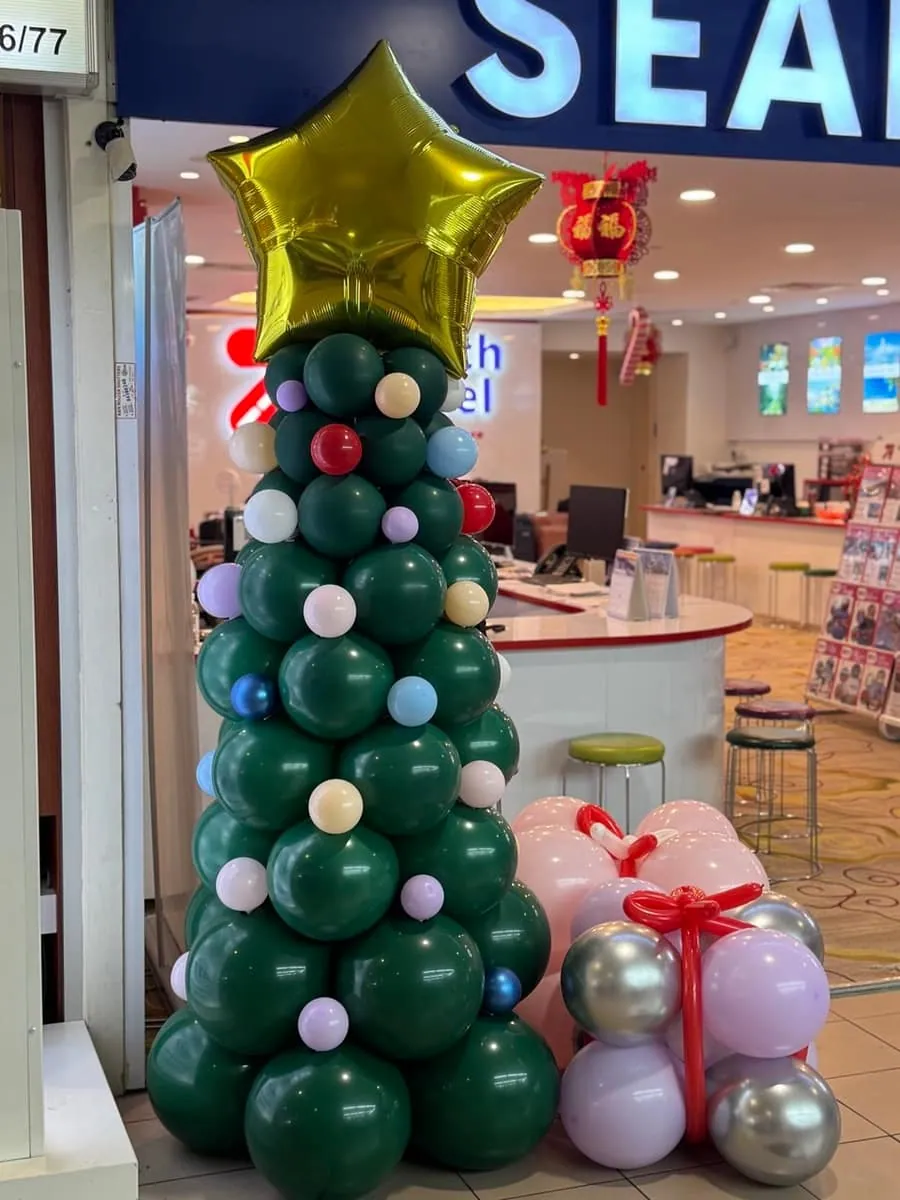 Christmas Balloon Decor for Christmas events by BounceParkSG