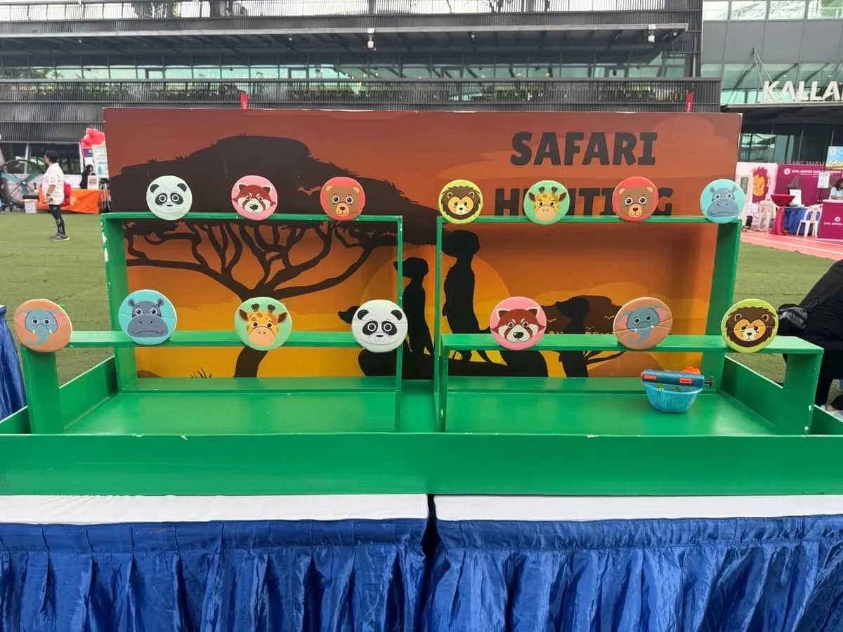 Safari themed ring toss game booth