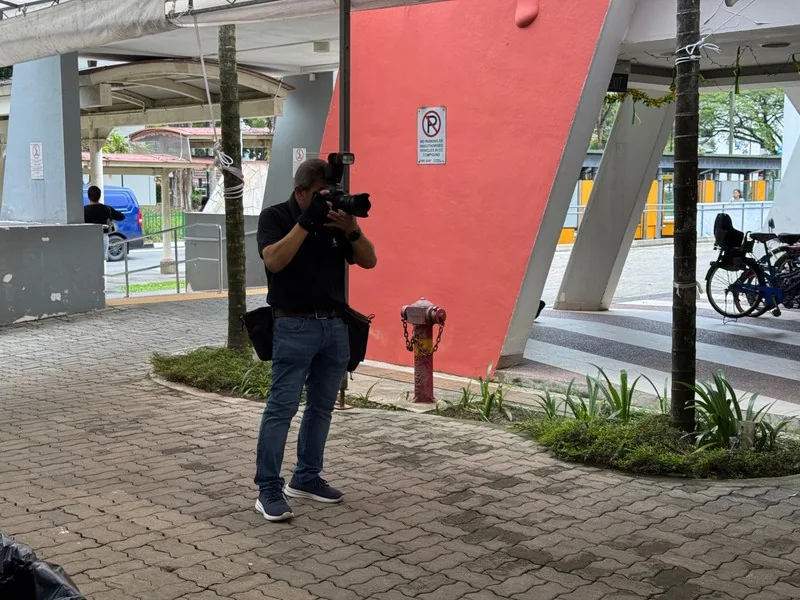 Our crew filming an outdoor event