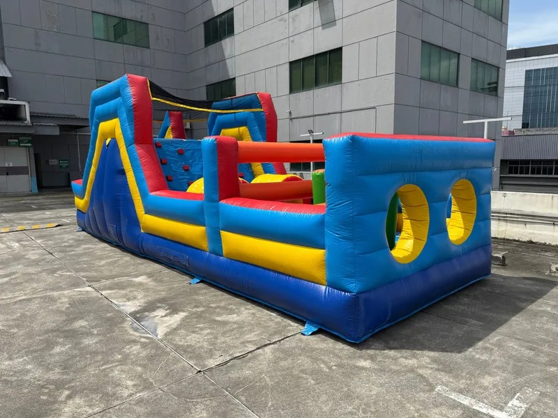 Inflatable obstacle course set up outdoors by BounceParkSG