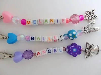 Beaded name bracelets and keychains